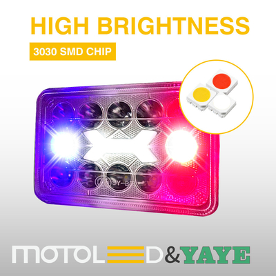 4x6 inch Cg125 125cc Red Blue Motorcycle Led Light Headlights with Plastic Reflector