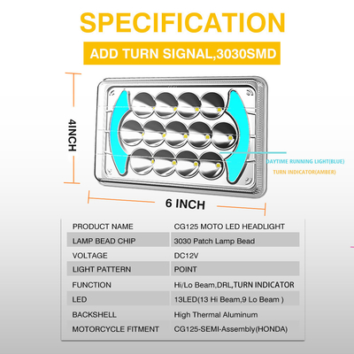 575*350*295 mm YAYE CG125 Built-in Motorcycle LED Headlight Bulb with DRL / Turn Signal