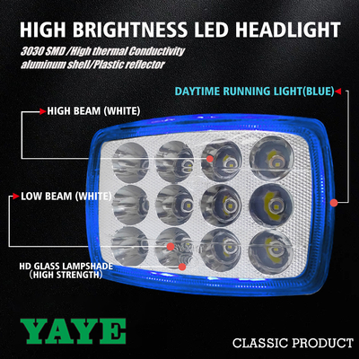 CD70 CG125 Motorcycle LED Headlight High Thermal Conductivity Aluminum Housing 12 Lamp
