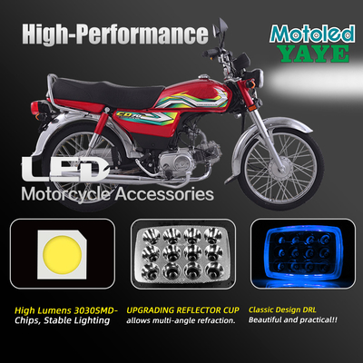 CD70 CG125 Motorcycle LED Headlight High Thermal Conductivity Aluminum Housing 12 Lamp