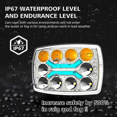 IP67 Yellow White High Beam White Low Beam DRL Motorcycle LED Headlight Semi-assembly