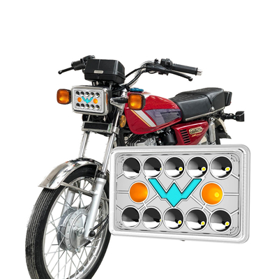 YAYE CG125 DC12V Semi-assembly Red DRL White Hi/Lo Beam Motorcycle LED Headlight Durable