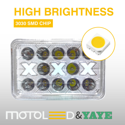 Plastic Reflector 6*4 inch DC12V Cg125 125cc DRL Flash Motorcycle LED Accessory Headlight
