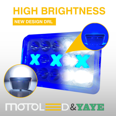 Plastic Reflector 6*4 inch DC12V Cg125 125cc DRL Flash Motorcycle LED Accessory Headlight