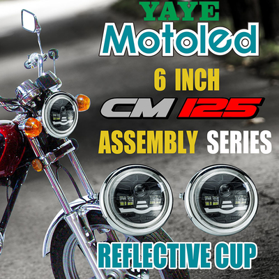 4800LM YYDTZ-TJ03-ZC Motorcycle Round Headlight Assembly Red Blue White DC12V 45W