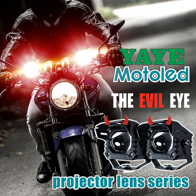 Motorcycle Lighting Systems Blue DRL Dual Color White Yellow Light with Red Evil YAYE