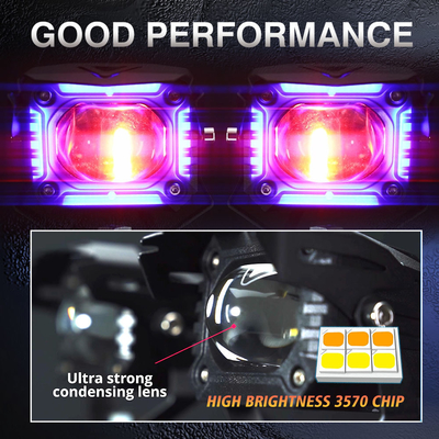 Motorcycle Lighting Systems Blue DRL Dual Color White Yellow Light with Red Evil YAYE