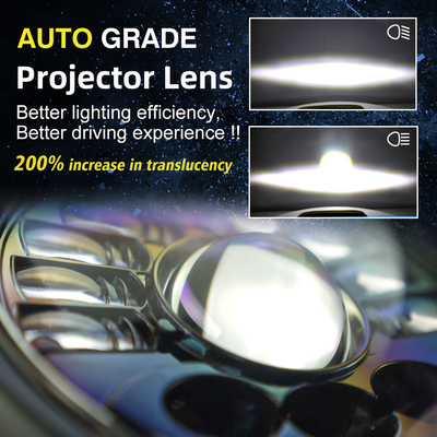 100W 12000LM Motorcycle Headlight Assembly With Projector Lens And High Low Beam
