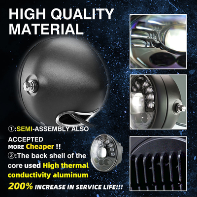 100W 12000LM Motorcycle Headlight Assembly With Projector Lens And High Low Beam