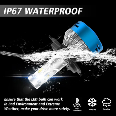 Die Cast Aluminum Led H4 Motorcycle Bulb With 3 Side Emitting