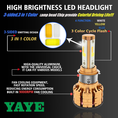 DC8V-80V Motorcycle Lamp Fan Cooling COB High Power Motorcycle Headlight