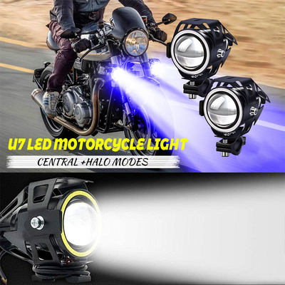 Angel Eye LED Projector Lens Headlight High Beam Light U7 Motorcycle Spotlight