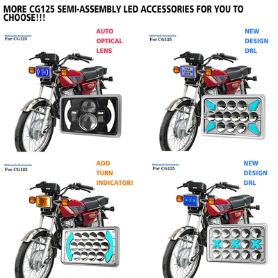 Yellow White Red Skull DRL Motorcycle LED Headlight CG125 Moto Led Headlight