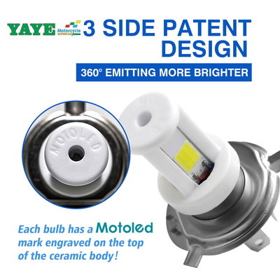 Motorcycle Headlight AC/DC 8-80V H4 HS1 BA20D H6 P15D H6M 18w 1800LM Ceramic Led Bulb