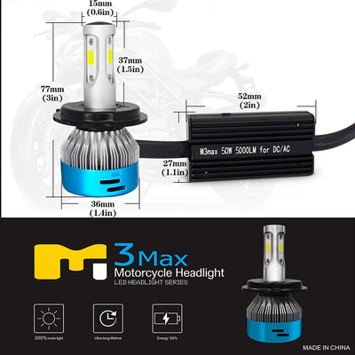 COB Bead Motorcycle Headlights With Die Cast Aluminum Parts And Fan Cooling