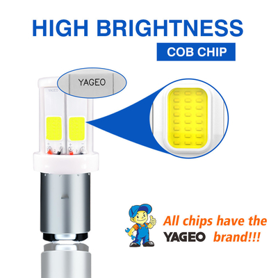 2400lm 50000 Hours H4 HS1 BA20D H6 P15D H6M 4 COB Ceramic LED Head Light Fog Bulb