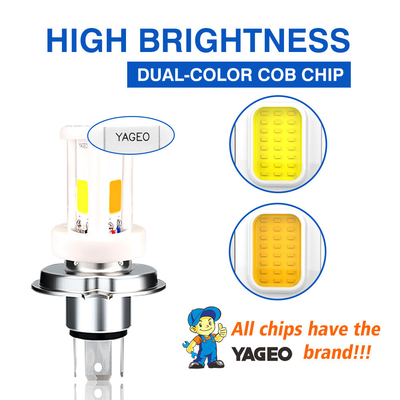 YAYE H4 HS1 BA20D H6 Ceramic Dual Color LED Motorcycle Headlight AC/DC 8-80V Voltage
