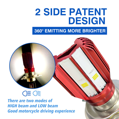 Lumen 1800lm YAYE Motorcycle Headlight Bulb 2 Side Emitting CSP AC/DC8-80V H4 HS1 BA20D H6 H6M P15D