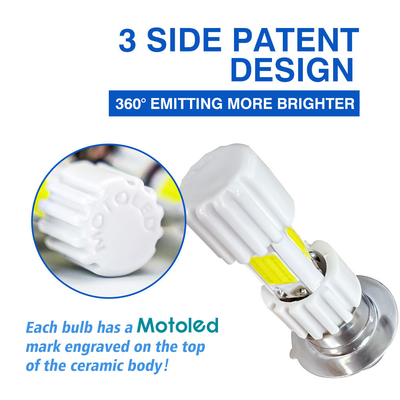 18W 1800LM Ceramic Lamp Body Motorcycle Headlight Bulb 6500K 30000h Lifespan for Your