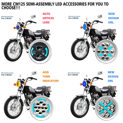 YY6C-DTZ-TJ012-WY Red Skull DRL LED Headlight For CM125 Aluminum