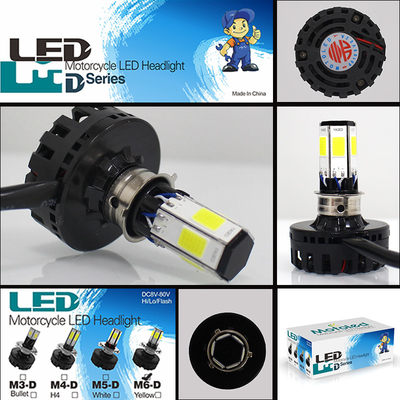 M6 Motorcycle LED Headlight with COB Lamp Bead and 6 Sides Emitting