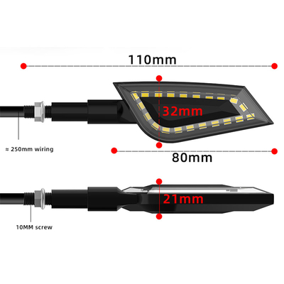 Blue Motorcycle LED Turn Signal Indicator Light With 6500k Light Temperature