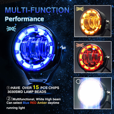 50W 5000LM AC DC 8V 12V 80V Led Fog/Driving Lights External Spotlight Projector Lens DRL Blue Red Amber