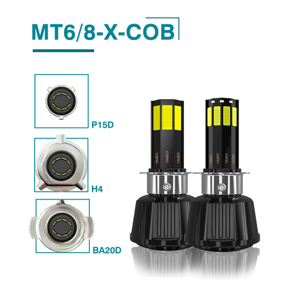 AC DC 8-80V H4 Ba20d HS1 H6 P15D COB Motorcycle Headlight Bulb White Yellow Blue