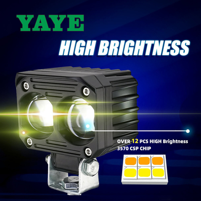 YAYE Motorcycle Mini Driving Light with 40W 4000LM Dual Color and Aviation Aluminum Parts