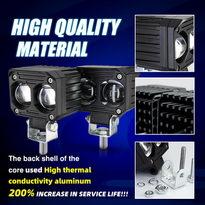 YAYE Motorcycle Mini Driving Light with 40W 4000LM Dual Color and Aviation Aluminum Parts