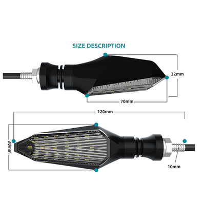 Universal Waterproof Motorcycle Led Turn Signal Light with Bright Light Color Options
