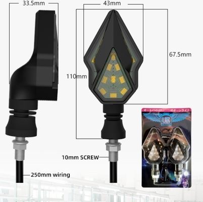 White / Blue / Red / Yellow LED Rear Tail Turning Light for Universal 10mm Steering Lamp