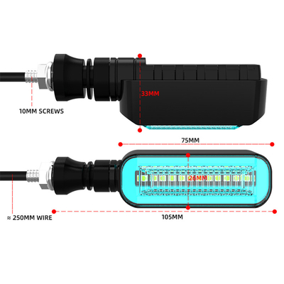 Motorcycle LED Indicator Turn Signals Light with Blue Light Color and ABC PC Material