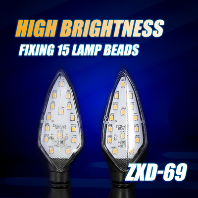 Yellow White Blue Red Motorcycle Led Turn Signals DC12V Moto Dynamic Headlights