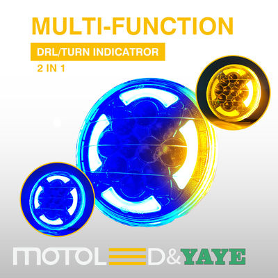 Round Motorcycle LED Headlight with High Thermal Conductivity Aluminum Shell IP67 Waterproof and Semi-assembly Design