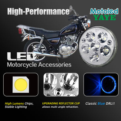 YAYE 5.75 Inch GN125 LED Headlight with DC12V High Thermal Conductivity Aluminum and Daytime Running Light