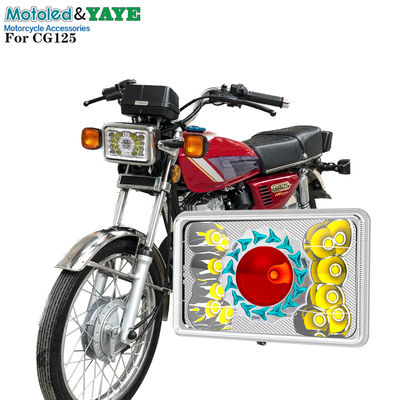 YAYE 6 Inch High Thermal Conductivity Aluminum CG125 LED Headlight with 1 Year Warranty and Red DRL