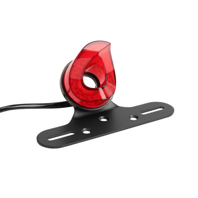 Universal 12V LED Tail Light with Red/Smoke Lens and 1 Year Warranty for Motorcycles