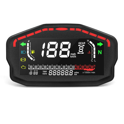 Universal Digital Odometer Tachometer Speedometer Meter for Motorcycle Adjustable Speed Range 1-6 Gears
