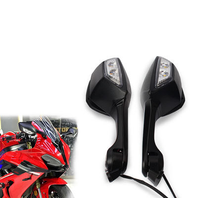 High Quality Black Universal Rearviews Motorcycles Side View Mirror With LED Turn Light Signals
