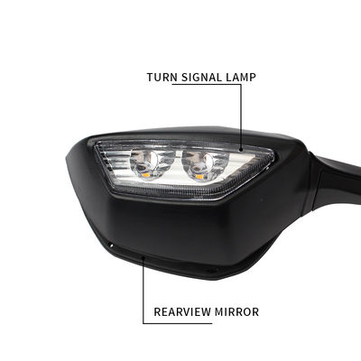 High Quality Black Universal Rearviews Motorcycles Side View Mirror With LED Turn Light Signals