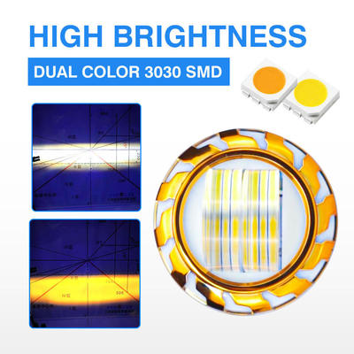 YAYE Built in Headlight 20W 2000LM Projector Lens Dual Color White Yellow Light Blue DRL DC12V  for Motorcycle