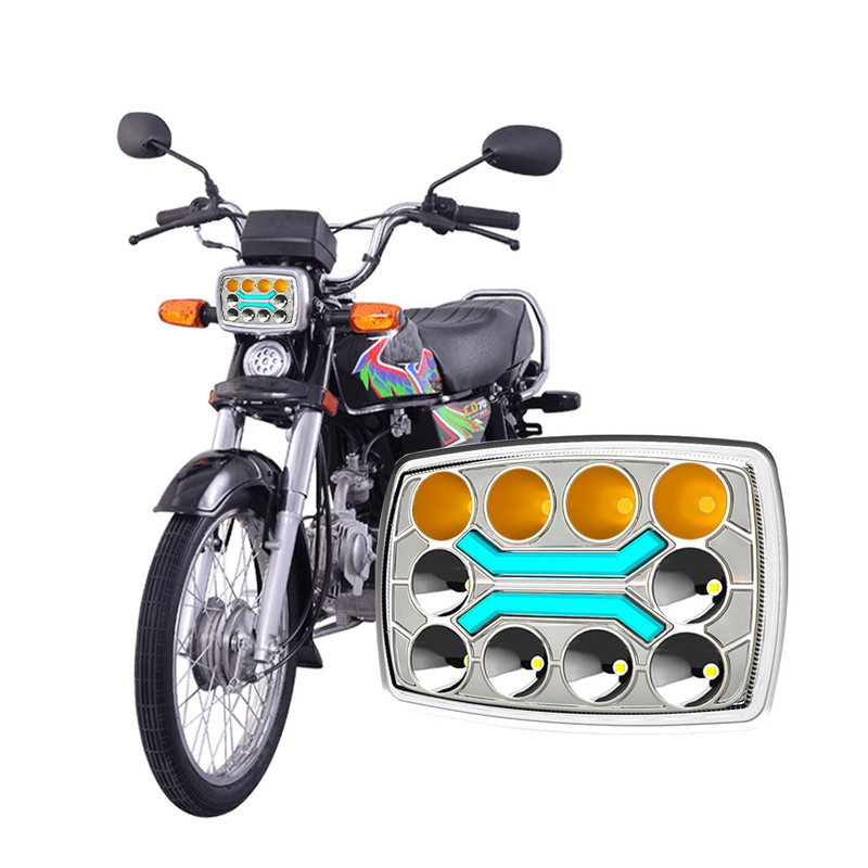 IP67 Yellow White High Beam White Low Beam DRL Motorcycle LED Headlight Semi-assembly