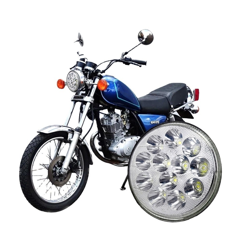 5-3/4 5.75 Inch GN125 12 LED YAYE Motorcycle Headlight with High Low Beam and DRL Function