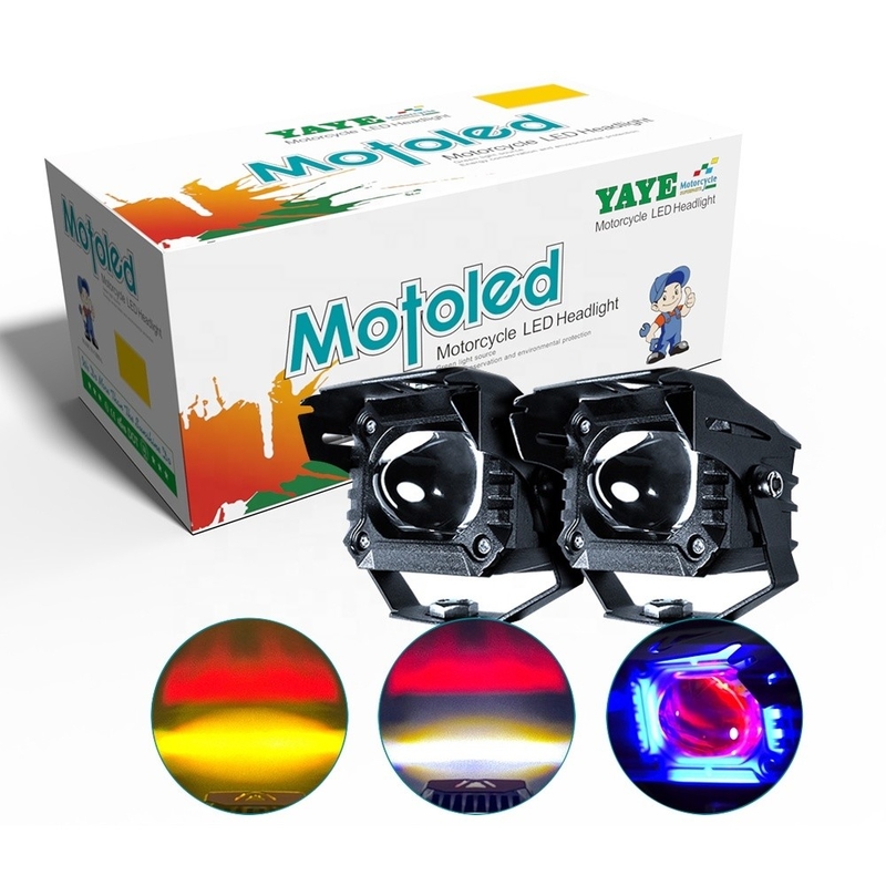 Motorcycle Lighting Systems Blue DRL Dual Color White Yellow Light with Red Evil YAYE