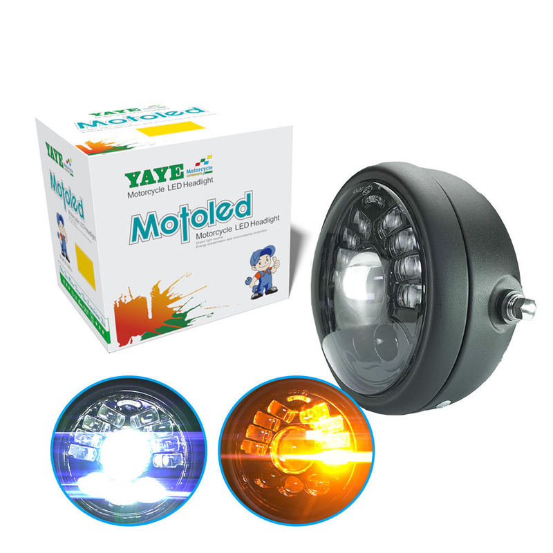 100W 12000LM Motorcycle Headlight Assembly With Projector Lens And High Low Beam
