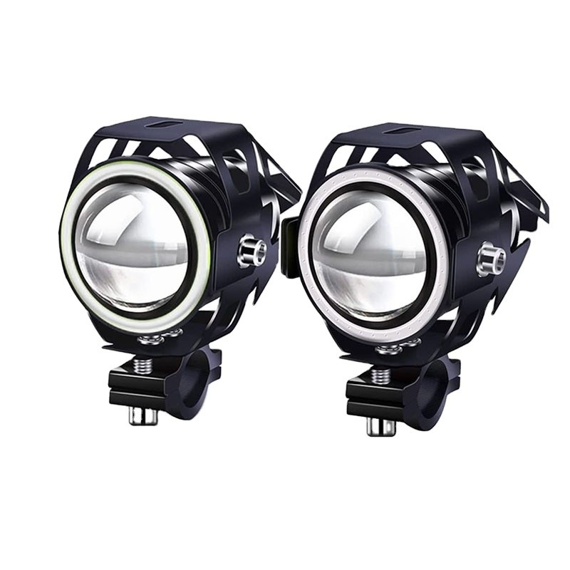 Angel Eye LED Projector Lens Headlight High Beam Light U7 Motorcycle Spotlight