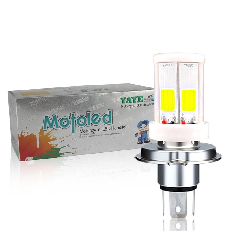 2400lm 50000 Hours H4 HS1 BA20D H6 P15D H6M 4 COB Ceramic LED Head Light Fog Bulb