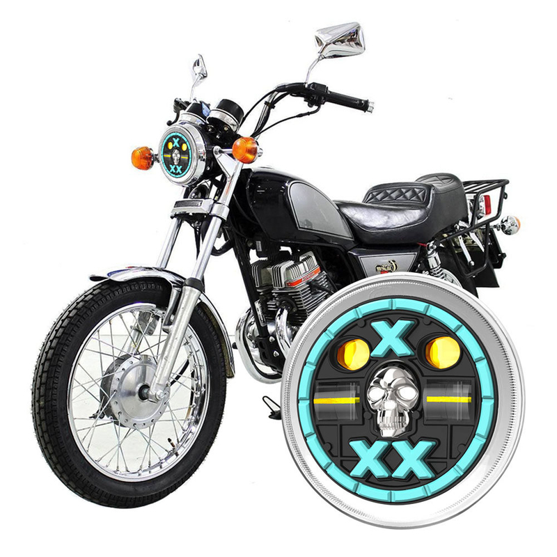 YY6C-DTZ-TJ012-WY Red Skull DRL LED Headlight For CM125 Aluminum