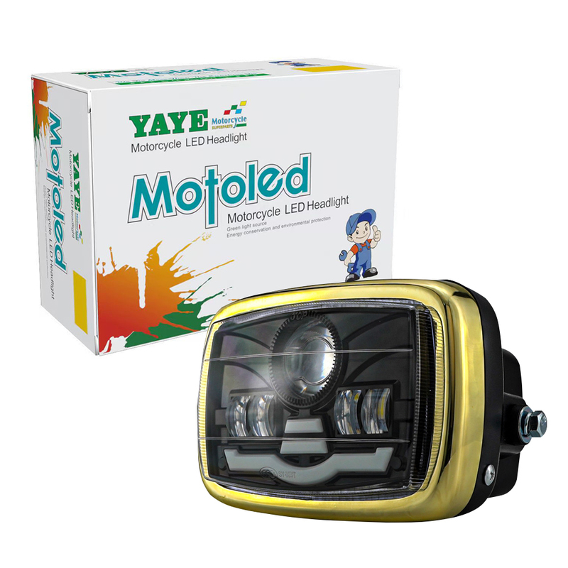 YAYE CD70 70cc Motorcycle Headlight Assembly with 6500K Projector Lens and Aviation Aluminum Parts for High Low Beam DRL Flash